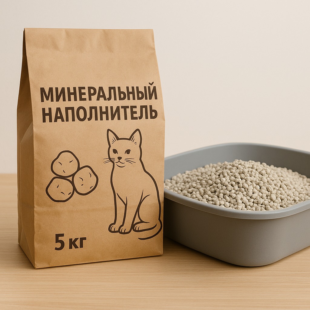 Минеральный наполнитель для кошачьего туалета