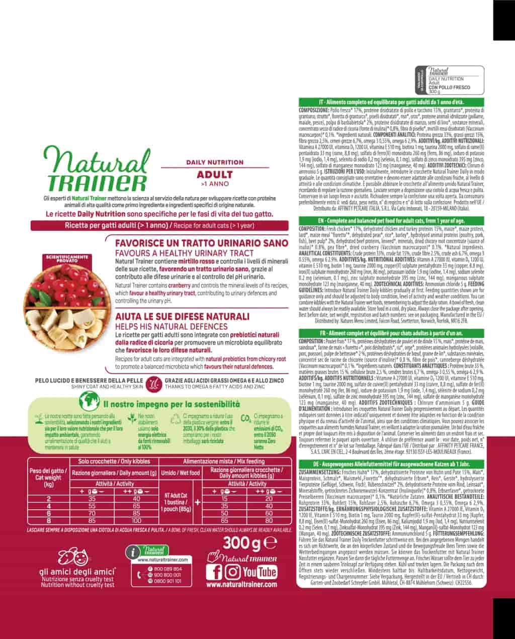 Сухой корм для кошек Natural Trainer Cat Adult (курица)