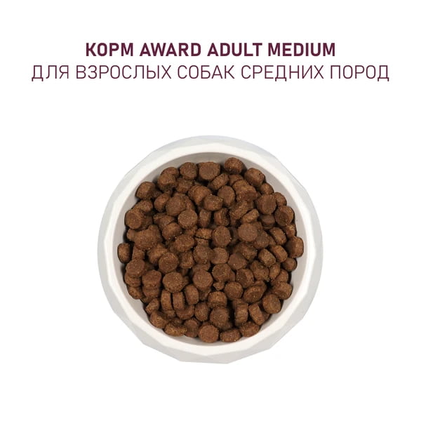 Сухой корм для собак средних пород Award Adult Medium Dog (индейка, курица)