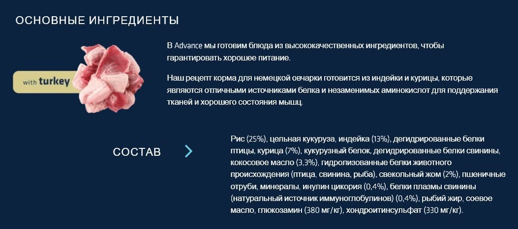 Сухой корм для немецкой овчарки Advance German Sheperd (индейка)
