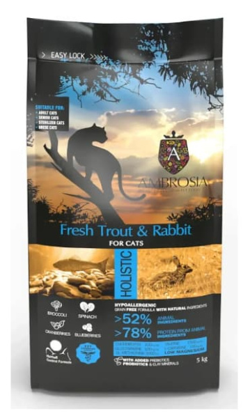 Сухой корм для кошек Ambrosia Grain Free Sterilized Cat (форель, кролик)