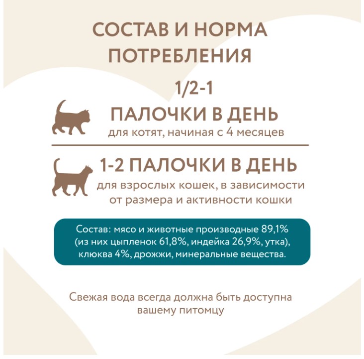 Лакомство для стерилизованных кошек Мнямс лакомые палочки 13,5 см из индейки и цыпленка