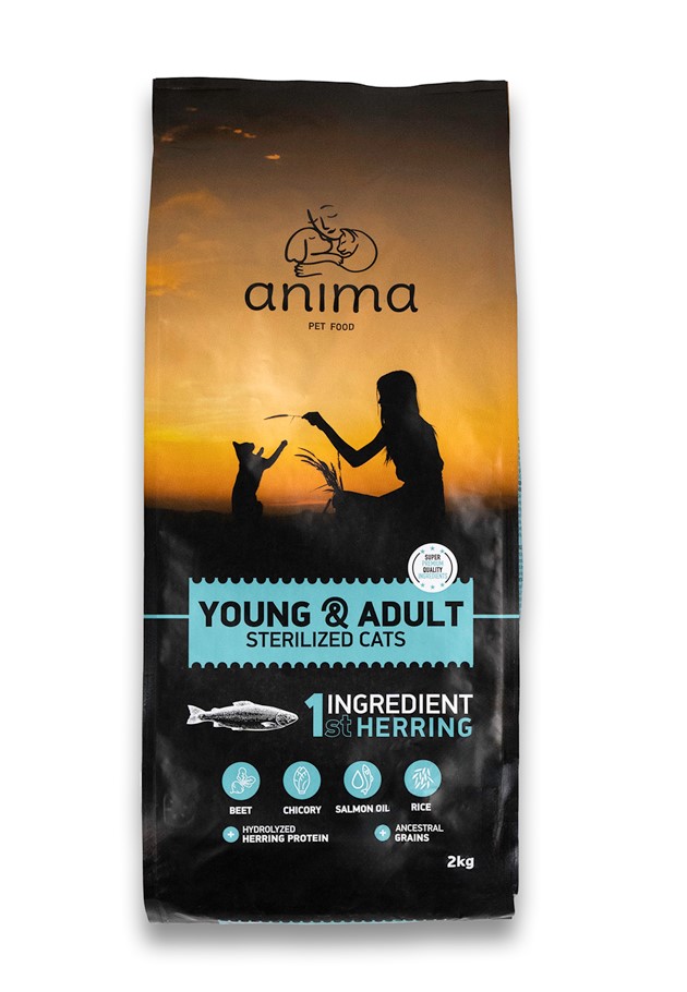 Сухой корм для стерилизованных котят и кошек ANIMA (сельдь)
