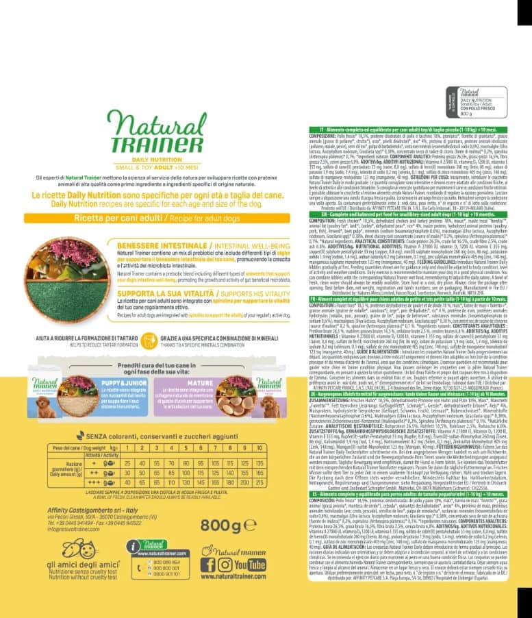 Сухой корм для собак мелких пород Trainer Natural Adult Mini (курица)