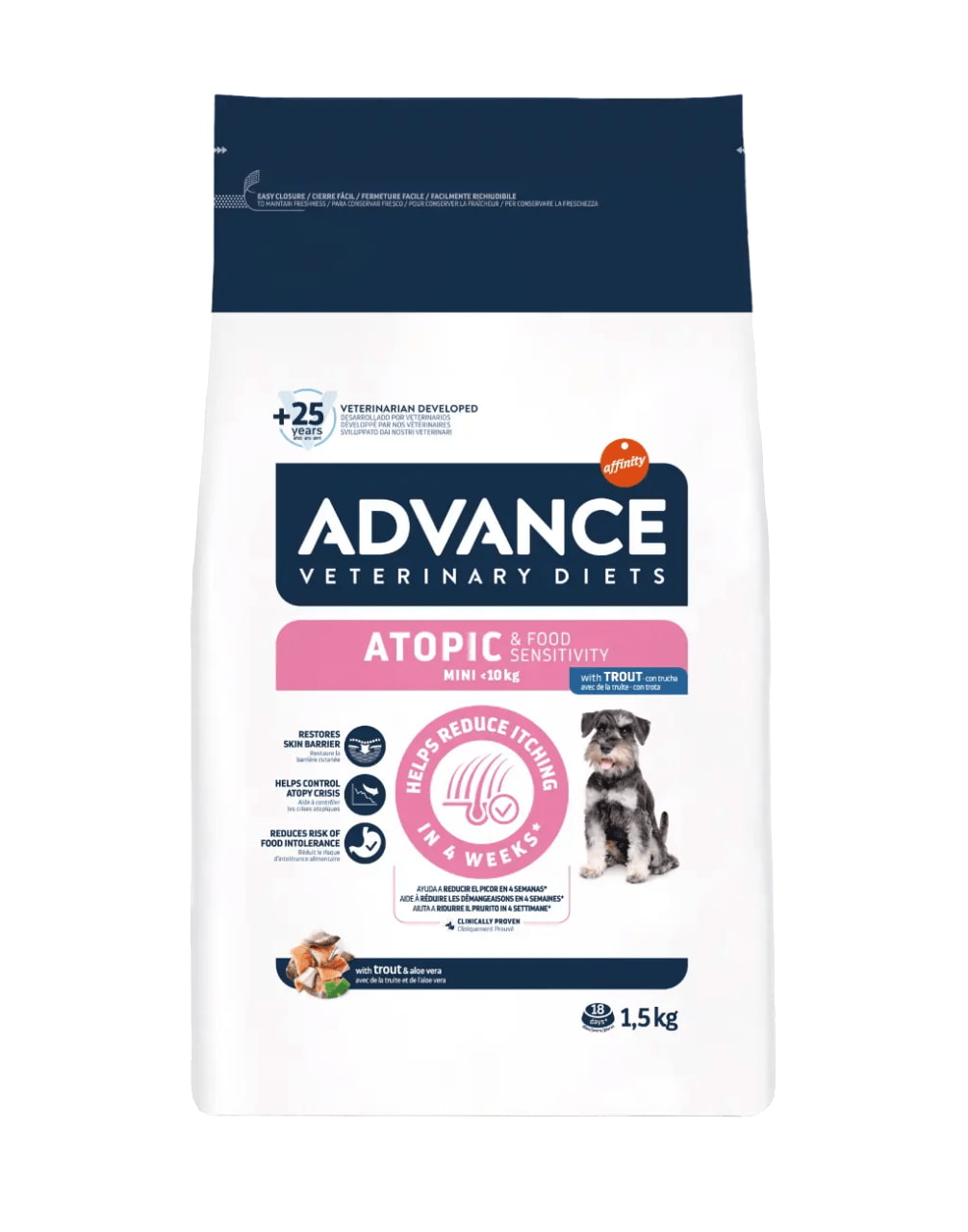 Сухой корм для собак Advance Dog Mini Veterinary Diets Atopic (форель)