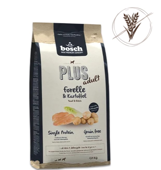 Сухой корм для собак Bosch Plus Adult (форель, картофель)