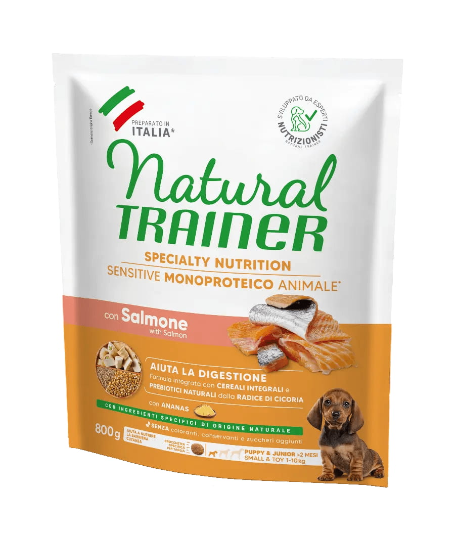 Сухой корм для щенков мелких пород Trainer Natural Sensitive No Gluten Mini Puppy&Junior (лосось)