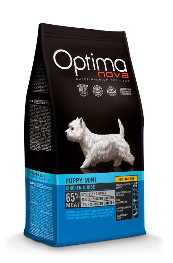 Сухой корм для щенков мини пород Optima Nova Puppy Mini Chicken & Rice
