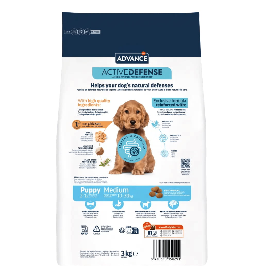 Сухой корм для щенков средних пород Advance Dog Puppy Medium (курица)