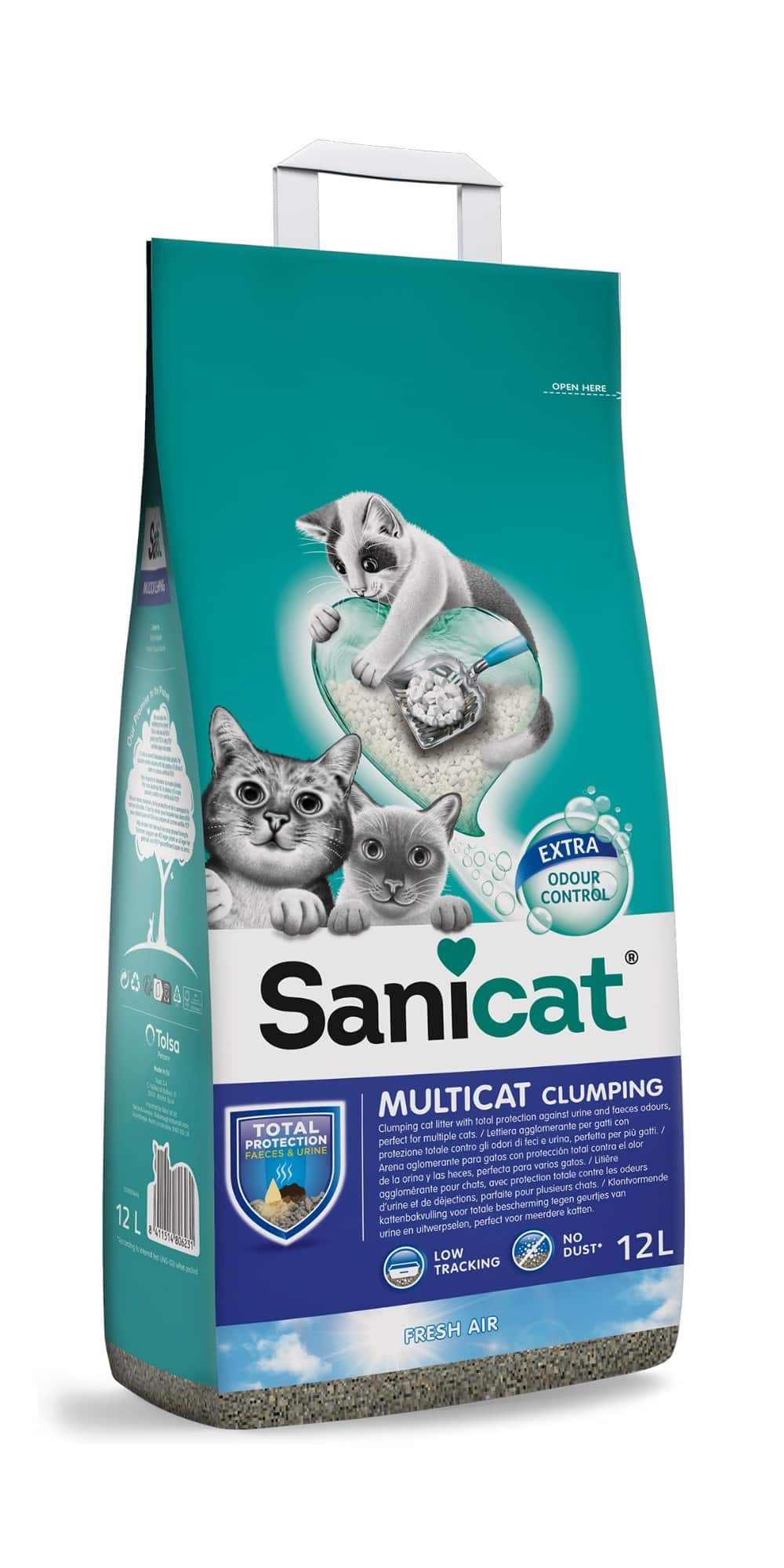 Наполнитель бентонитовый Sanicat Clumping Multicat (без запаха)