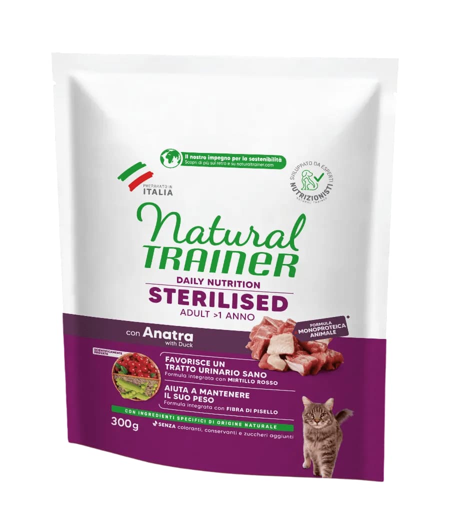 Сухой корм для стерилизованных кошек Natural Trainer Adult Sterilised (утка)