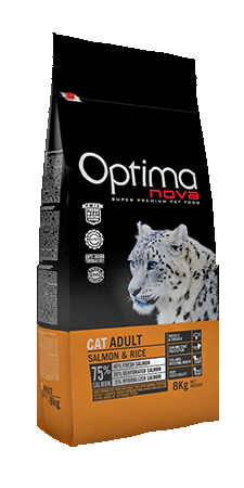 Сухой корм для кошек Optima Nova Cat Adult (лосось, рис)
