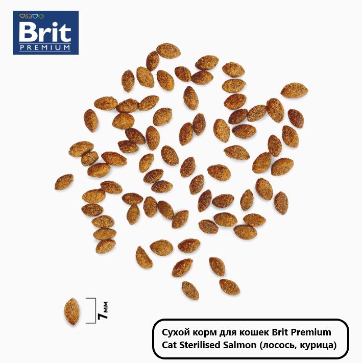 Сухой корм для кошек Brit Premium Cat Sterilised Salmon (лосось, курица)