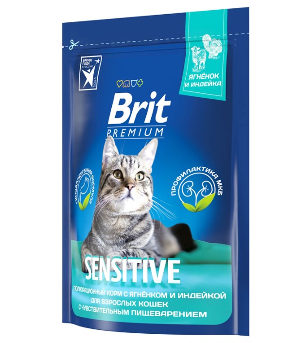 Сухой корм для кошек Brit Premium Cat Sensitive (ягненок)