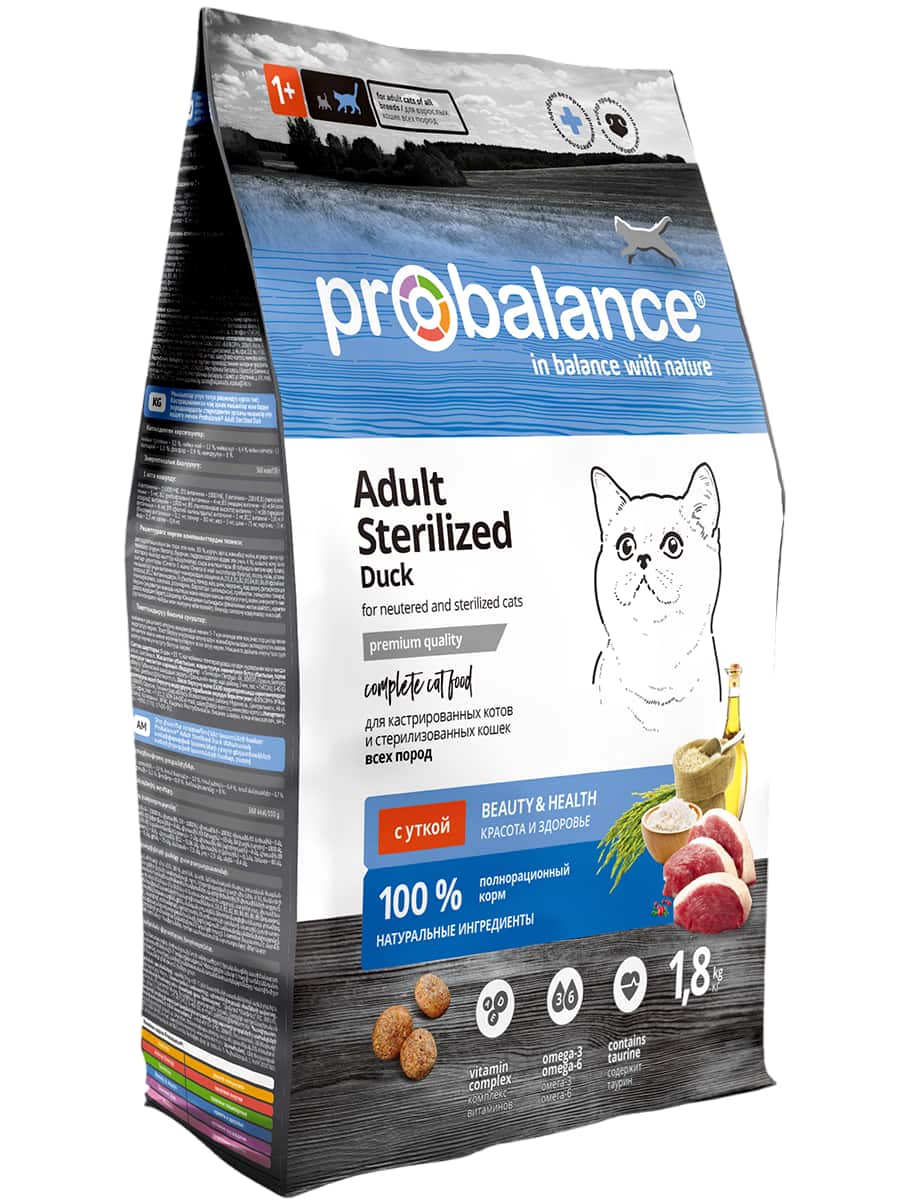 Сухой корм для стерилизованных кошек ProBalance Cat Sterilized (утка)