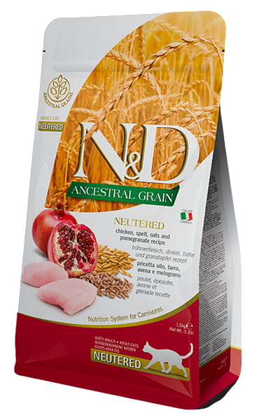 Сухой корм для кошек Farmina N&D Ancestral LG Cat Chicken & Pomegranate Neutered