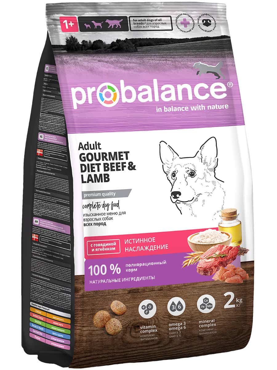 Сухой корм для собак ProBalance Dog Gourmet Diet Beef & Lamb (говядина, ягненок)