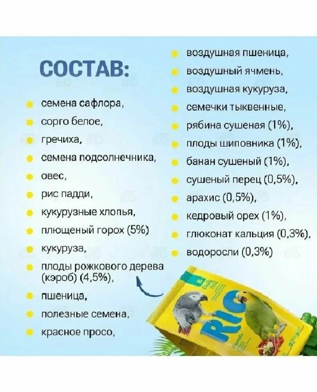 Корм для крупных попугаев RIO