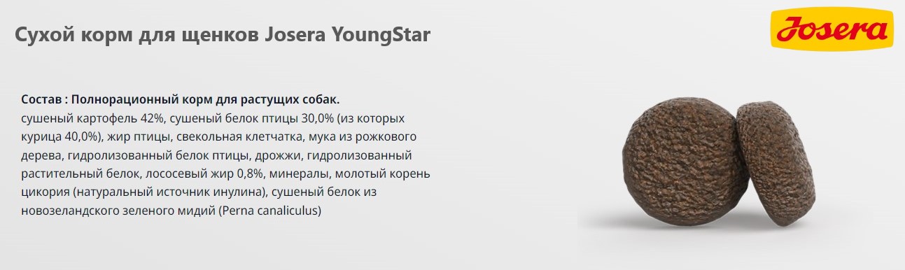 Сухой корм для собак Josera YoungStar