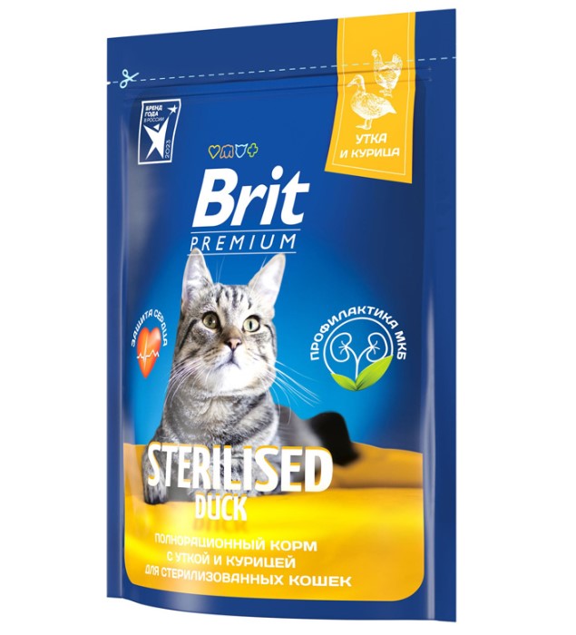 Сухой корм для кошек Brit Premium Cat Sterilised (утка, курица)