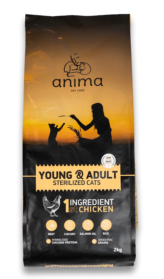 Сухой корм для стерилизованных котят и кошек ANIMA (курица)