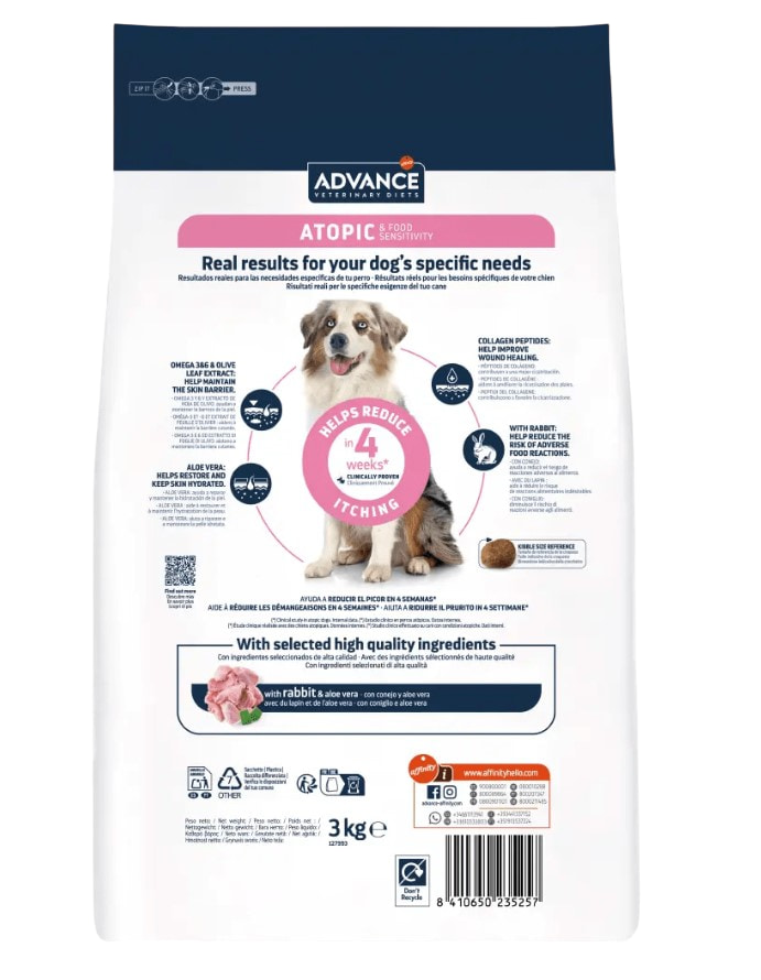 Сухой корм для собак Advance Veterinary Diets Atopic Rabbit & Peas