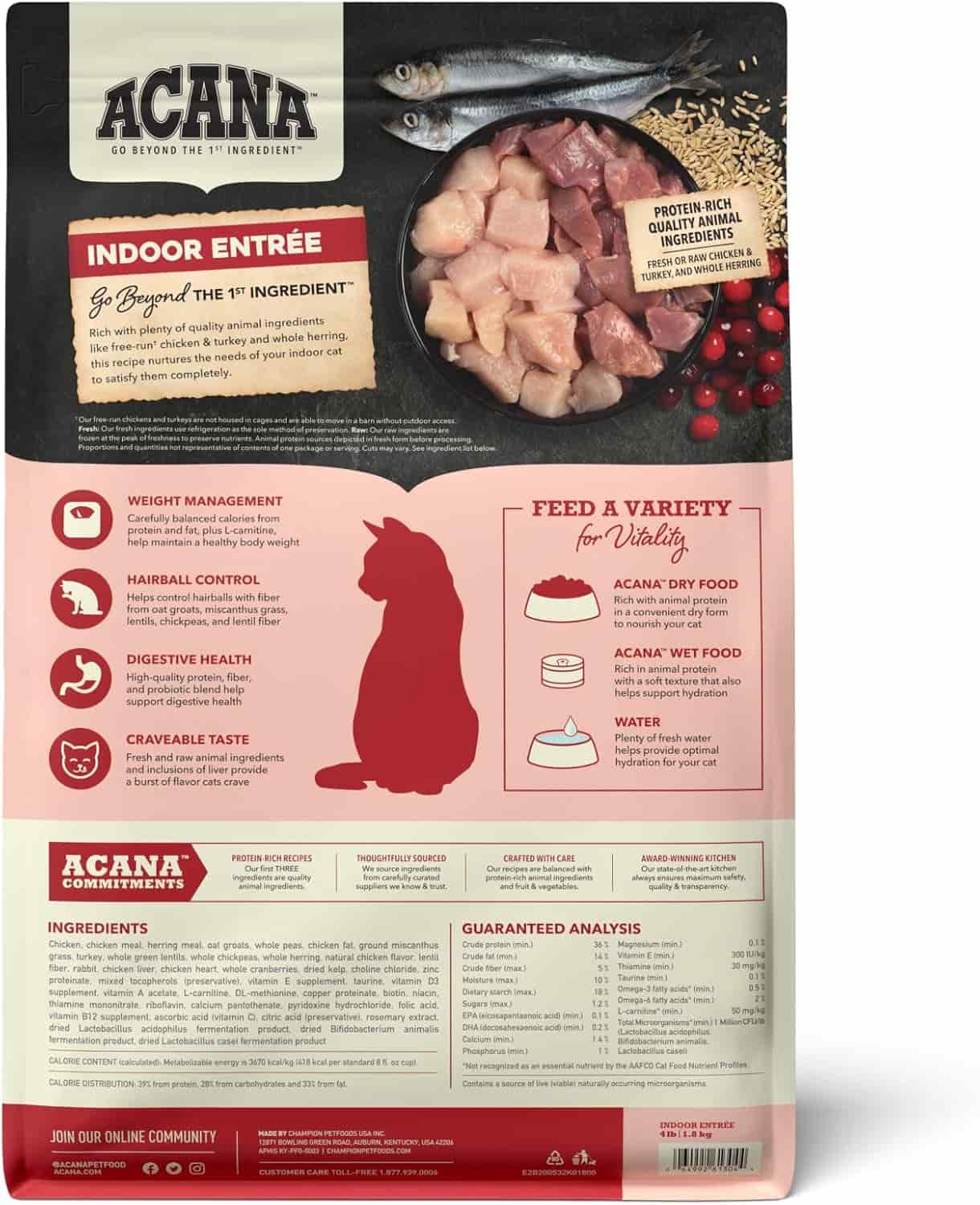 Сухой корм для кошек ACANA INDOOR ENTRÉE Cat (Курица, сельдь, индейка)
