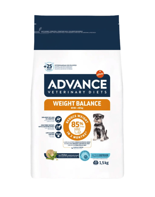 Сухой корм для собак Advance Dog Mini VetDiet Weight Balance (птица) (1,5 кг)