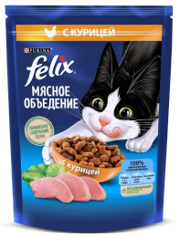 Сухой корм для кошек Felix Мясное объедение (курица)