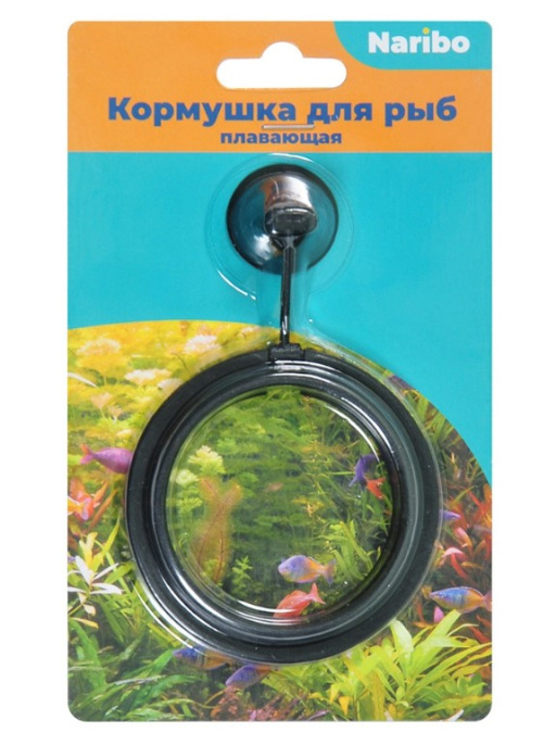 Кормушка для аквариума пластиковая на присоске круглая Naribo