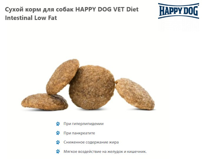 Сухой корм для собак HAPPY DOG VET Diet Intestinal Low Fat (1 кг)