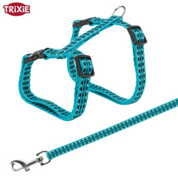 Светоотражающая шлейка с поводком для кошек TRIXIE