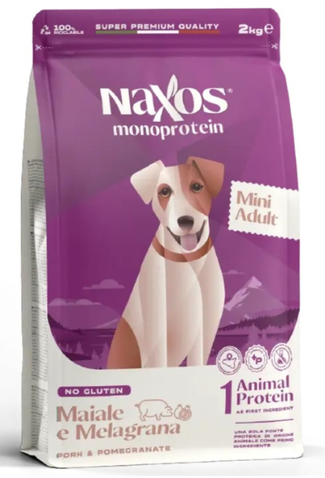 Сухой корм для собак мелких пород Adragna Naxos Adult Mini (свинина, гранат) (500 гр)