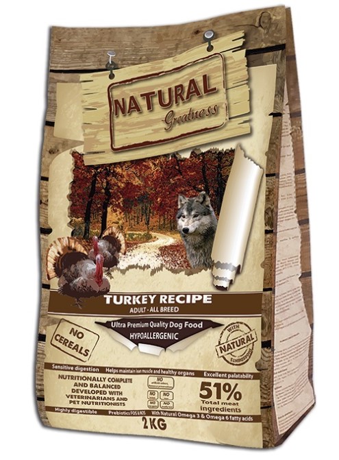Сухой корм для собак Natural Greatness Turkey Recipe Adult (лосось) (2 кг)