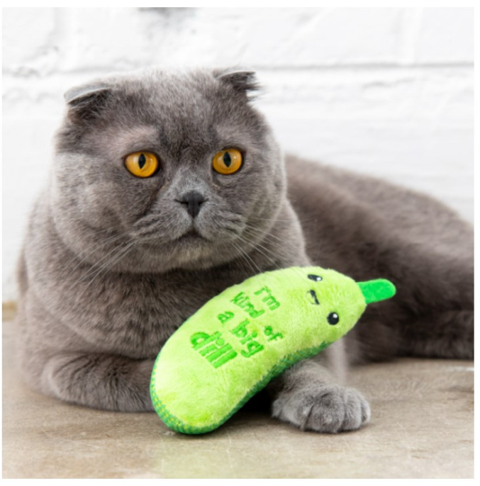 Игрушка для кошек Catstages Dental Огурец Крутыш с кошачьей мятой (15 см)