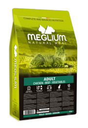 Сухой корм для кошек Meglium Adult Cat (курица, говядина, овощи)