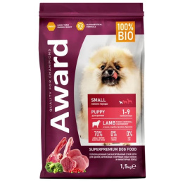Сухой корм для щенков мелких пород Award Puppy Small (ягненок, индейка)