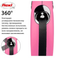 Поводок-рулетка Flexi NEW CLASSIC розовый (лента) (M, до 25кг/5м)