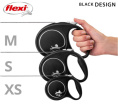 Поводок-рулетка Flexi BLACK DESIGN трос, черный (M, 20кг/5м)