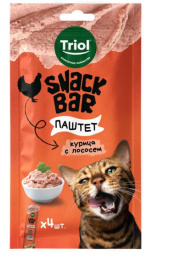 Лакомства Triol, Паштет для кошек из курицы с лососем SNACK BAR
