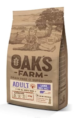 Сухой корм для собак OAK'S FARM Grain Free Adult All Breed Dogs (ягненок) (2 кг)