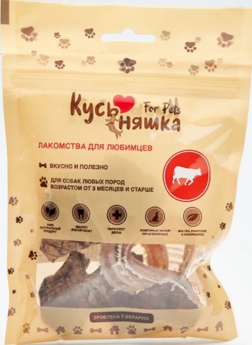 Лакомство для собак Кусьняшка Микс (легкое говяжье, трахея говяжья) (30 гр.)