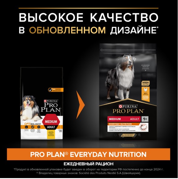 Сухой корм для собак средних пород Pro Plan EVERYDAY NUTRITION Medium Adult (курица) (7 кг)