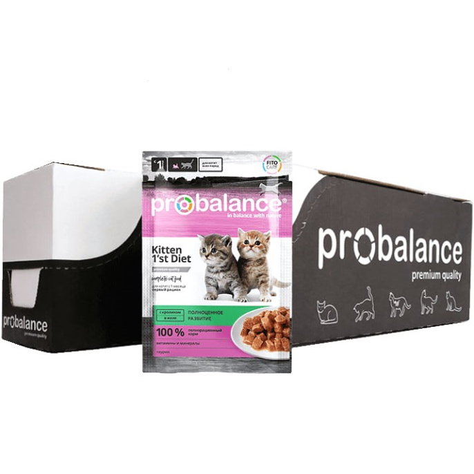 Влажный корм для котят ProBalance 1'st Diet Kitten (кролик в желе) (85 гр.)