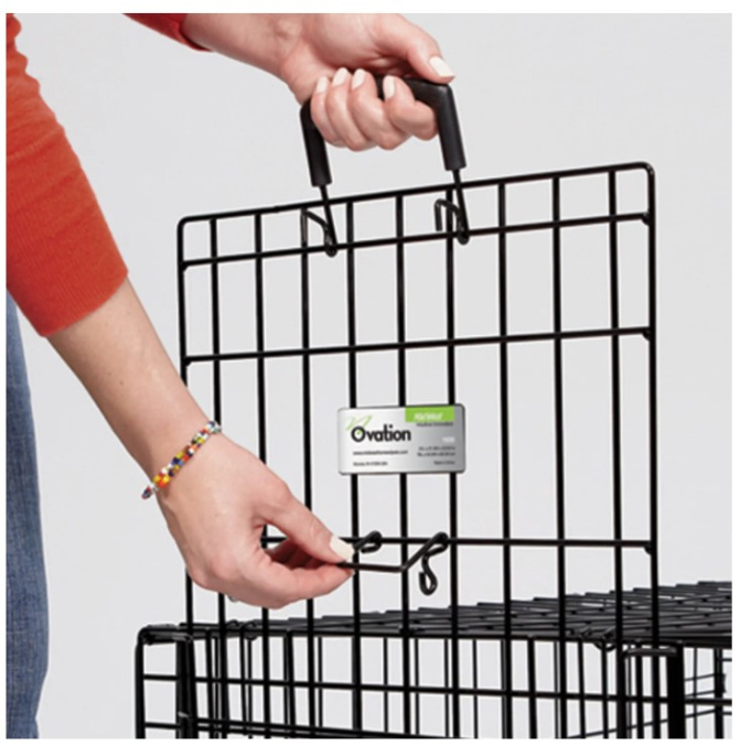 Клетка MidWest Ovation для собак с торцевой вертикально-откидной дверью, черная (111х72х77h см)