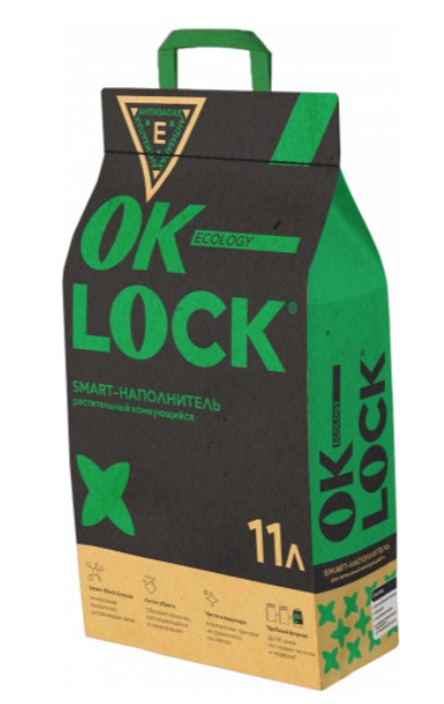 Наполнитель комкующийся растительный Ok-Lock (5 л)