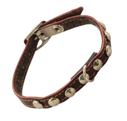 Ошейник-мини кожаный на синтепоне с украшением Gamma