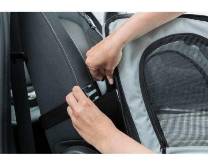 TRIXIE Сумка-подстилка автомобильная для собак 44 х 37 х 40 см, серая/черная