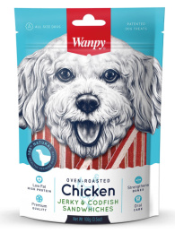 Лакомство для собак Wanpy Dog в форме сэндвича (курица, треска)