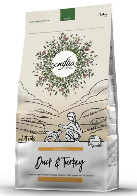 Сухой корм для кошек CRAFTIA HARMONA Adult Cat (утка, индейка)